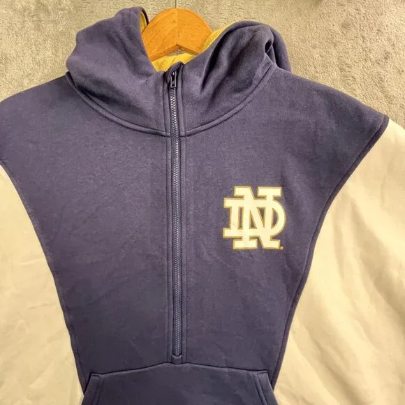 Notre Dame Fighting Irish Hoodie Mens Large Blue White Gold Under Armour Iconic - Picture 4 of 15